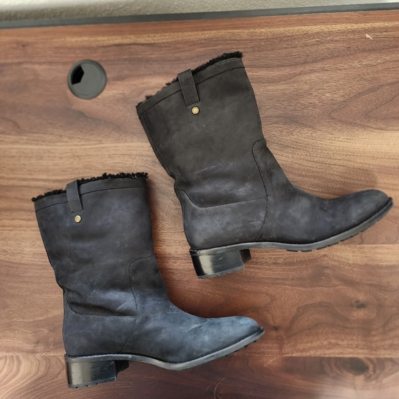 Cole Haan Jessup Moto Black Suede Boots - Picture 7 of 11